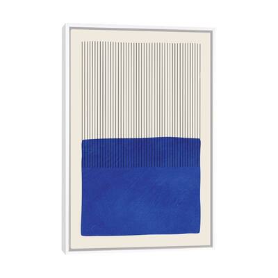 iCanvas "Blue Matisse Vertical Lines" by EmcDesignLab Framed Canvas Print