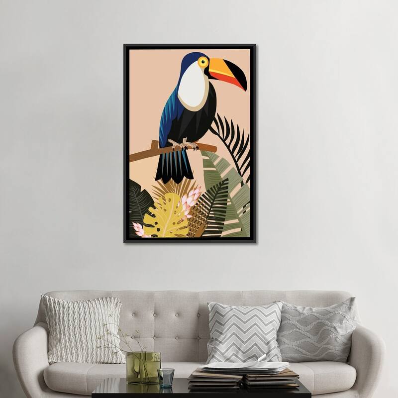iCanvas "Vintage Natural Imprint Tropical" by Art Mirano Framed Canvas Print