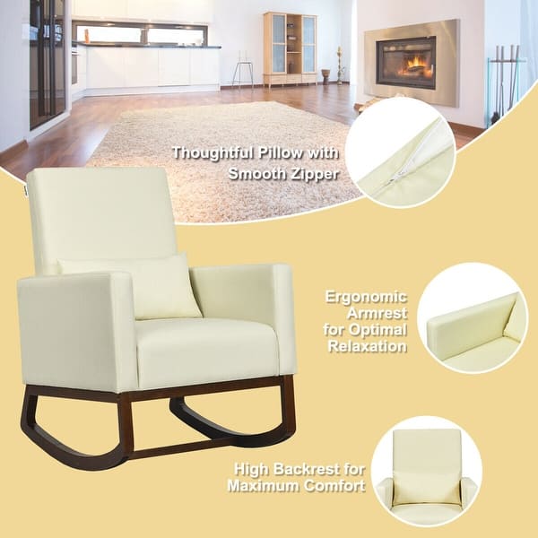 Gymax 2 In 1 Fabric Upholstered Rocking Chair Nursery Armchair With See Details On Sale Overstock 31796813 Great news!!!you're in the right place for rocking chair baby. usd