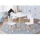 preview thumbnail 1 of 5, UTEX Kids Table with 4 Chairs Set, Kid Table and Chairs Set for Girls, Toddlers, Boys, 5 Piece Kiddy Table and Chair Set, White White
