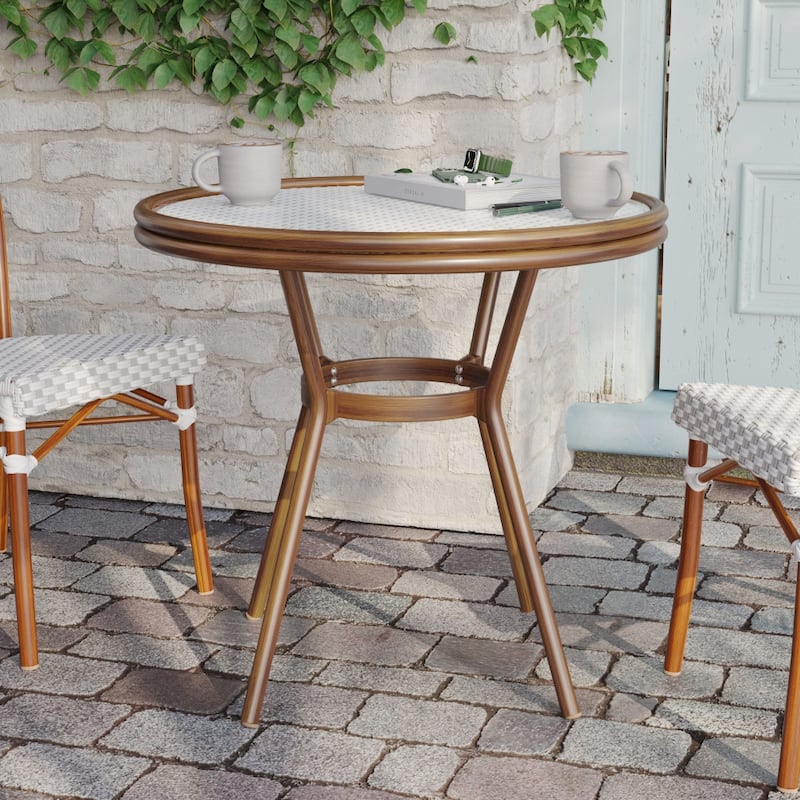 Indoor/Outdoor Commercial Glass Top Bistro Table