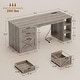 preview thumbnail 25 of 156, Farmhouse Executive L Shaped Desk Home Office Desk with Drawers and Storage Cabinet & Power Outlet