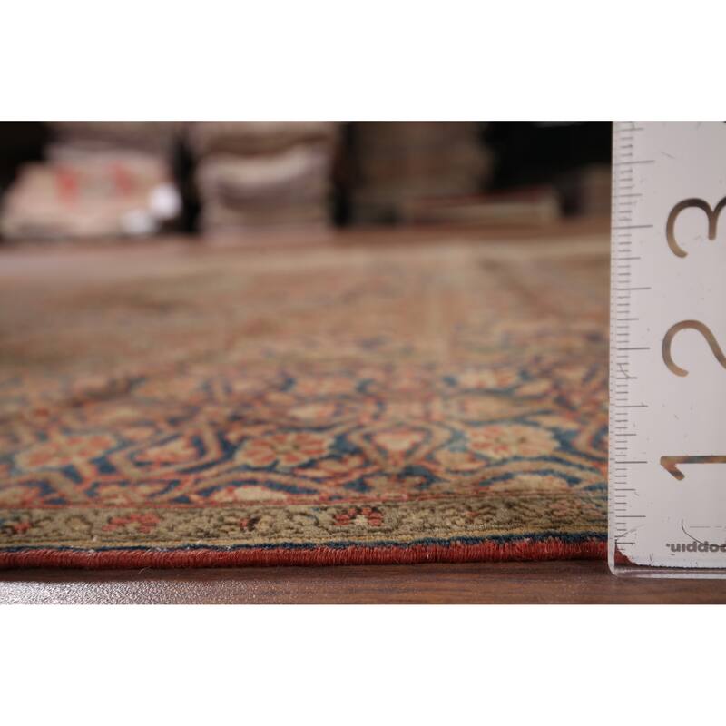 Pre-1900 Antique Kashan Mohtasham Persian Rug Handmade Wool Carpet - 4'4" x 6'5"