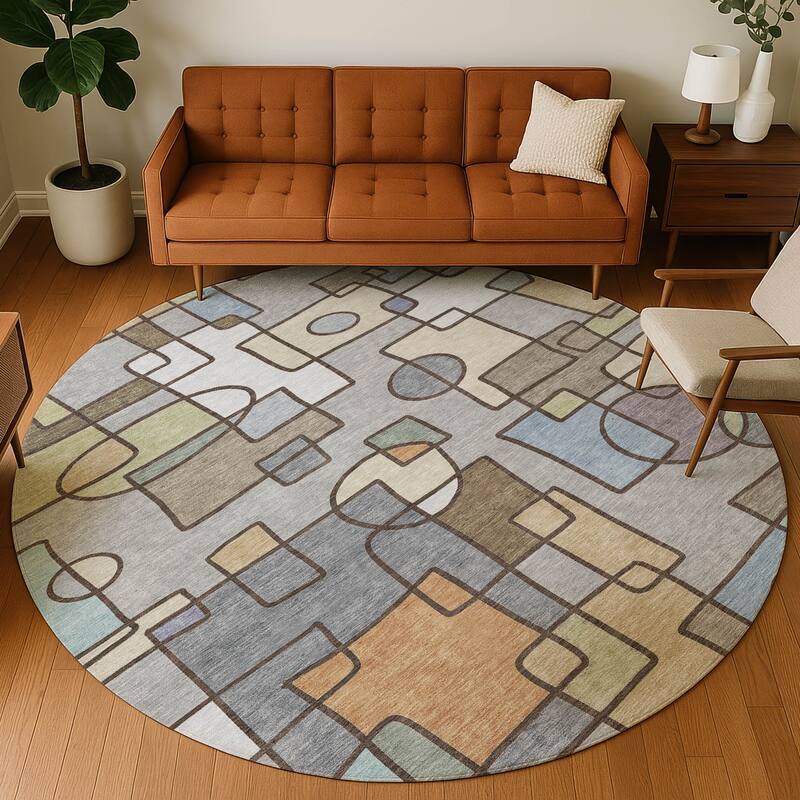Machine Washable Indoor/ Outdoor Contemporary Prenner Chantille Rug