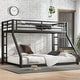 preview thumbnail 7 of 16, Noise Reduced Metal Bunk Bed for Teens with 2 Side Ladder