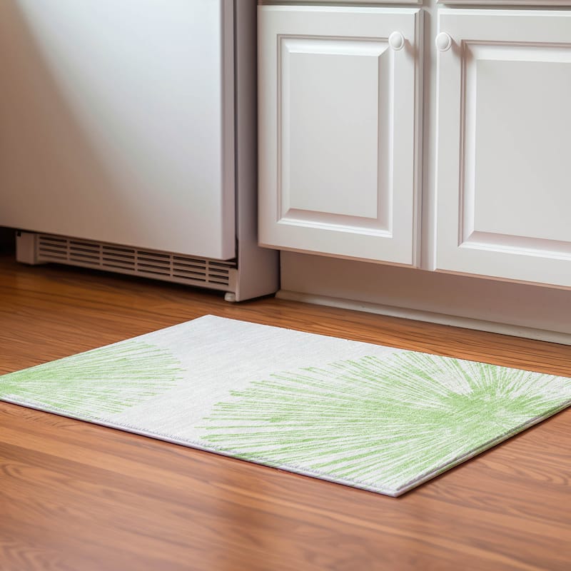 Premium Washable Super Soft Abstract Blast Mayfield Rug - Aloe - 1' 8" x 2' 6" - Rectangle