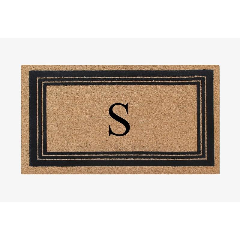 A1HC Natural Coir Monogrammed Entrance Door Mats Flock Doormat 24"X39" - S
