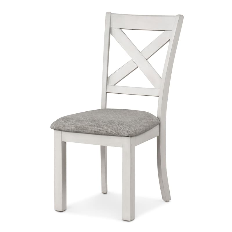 Furniture of America Hesnly Farmhouse Rustic White Oak Wood X-Back Side Chair (Set of 2)