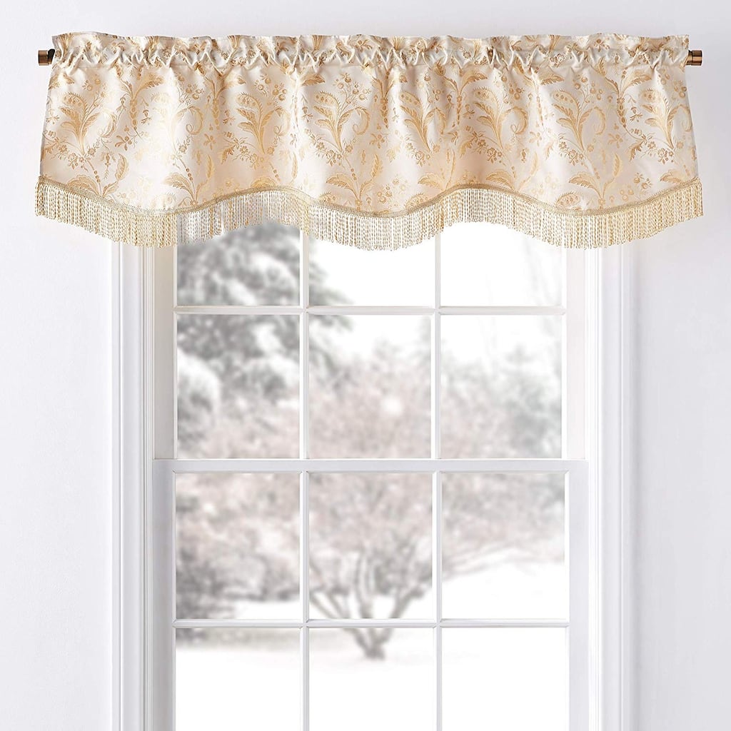 Violet Linen Luxury Floral Damask, 60" x 15", Straight, Rod Pocket Curtain Valance
