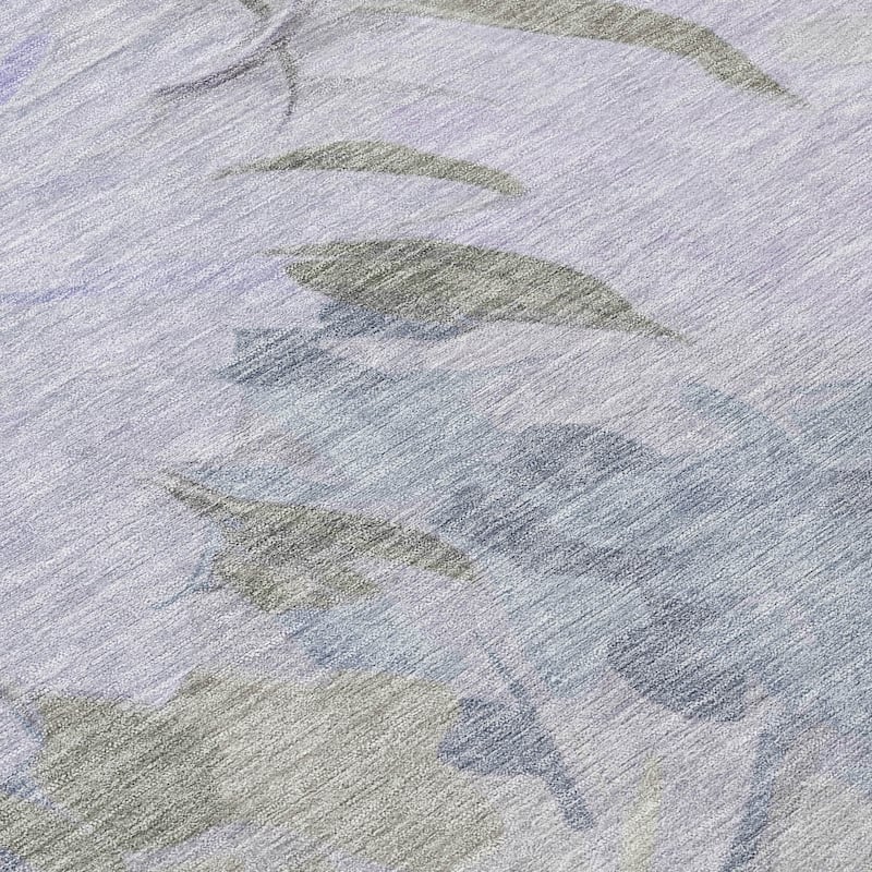 Machine Washable Indoor/ Outdoor Watercolor Floral Chantille Rug