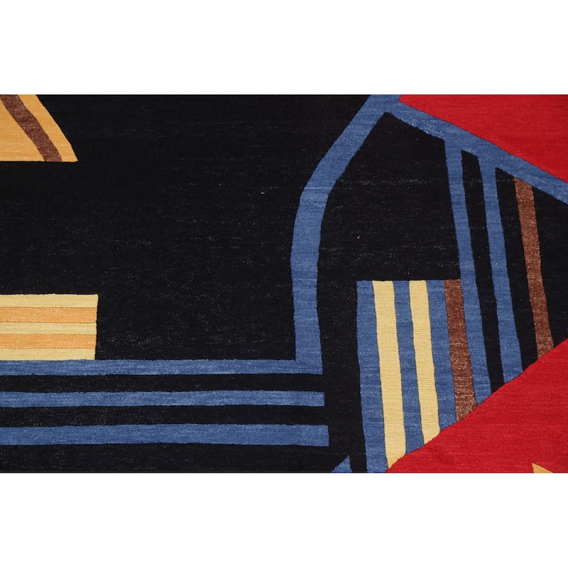 Abstract Nepalese Vegetable Dye Oriental Area Rug Handmade Wool Carpet - 6'0" x 9'0"