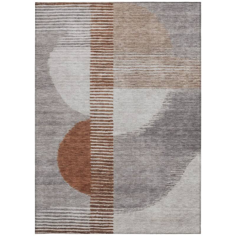 HomeRoots Geometric Transitional Rectangle Outdoor Rug