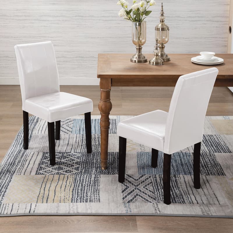 Subrtex Homes and Gardens PU Leather Dining Chair (Set of 2) - White