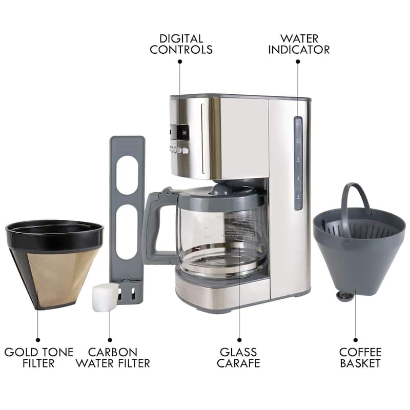 Kenmore Aroma Control Programmable 12-cup Coffee Maker, Stainless Steel - 8' x 11'