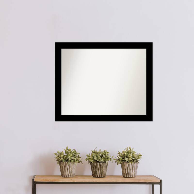Brushed Non-Beveled Framed Wall Mirror - Brushed Black