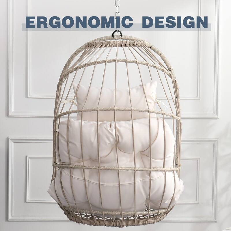 Weaving Egg Hanging Chairs Swing Hanging Basket Chair with Cushion