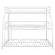 preview thumbnail 5 of 8, Twin XL/Full XL/Queen Triple Bunk Bed with Ladder & Guardrails,White