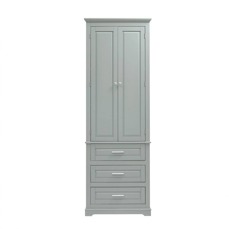 70'' Tall Storage Cabinet with 3 Drawers for Bathroom/Office - 24''×15.7''×70''
