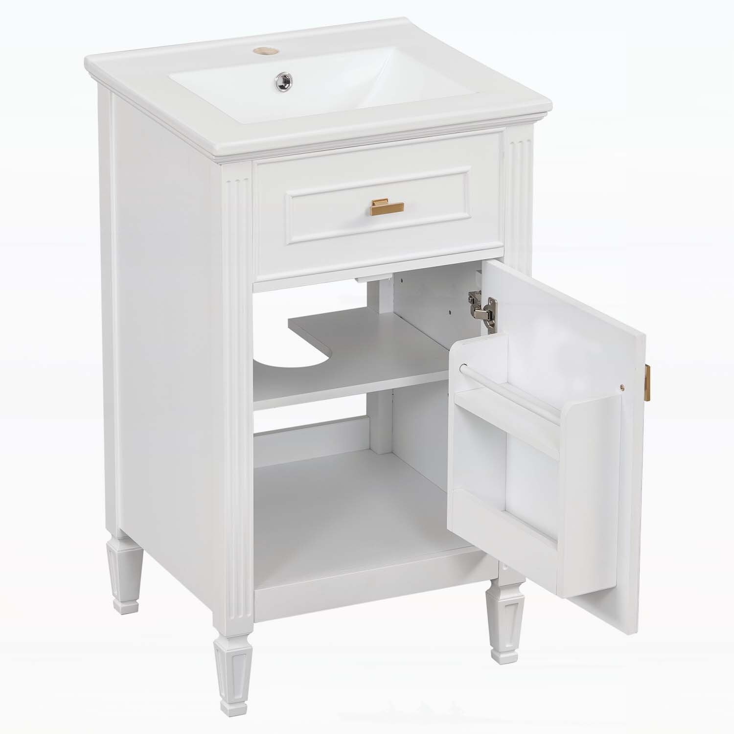 20-Inch Bathroom Vanity with Sink,Wood Legs - Overstock - 42989282