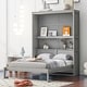 preview thumbnail 2 of 16, Full Murphy Bed Cabinet Folding Beds w/ Bookcase Headboard