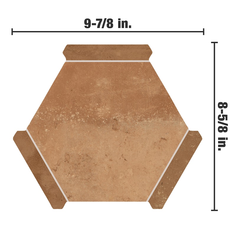 Merola Tile Doscotto Panal Rosso with Clay Picket 8-5/8" x 9-7/8" Porcelain Floor and Wall Tile