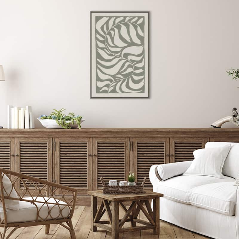 Winding Vine by Moira Hershey Framed Canvas Wall Art Print - Sylvie Greywash