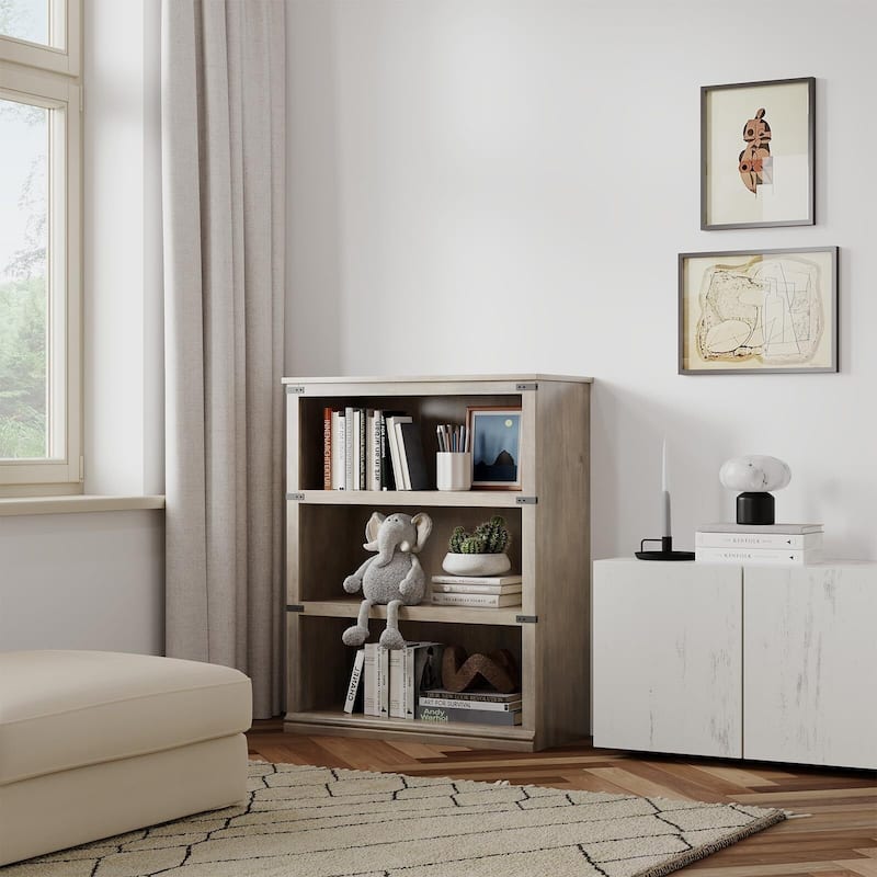 3 Tier Bookcase, Freestanding Wooden Bookshelf Storage Organizer Display Shelf