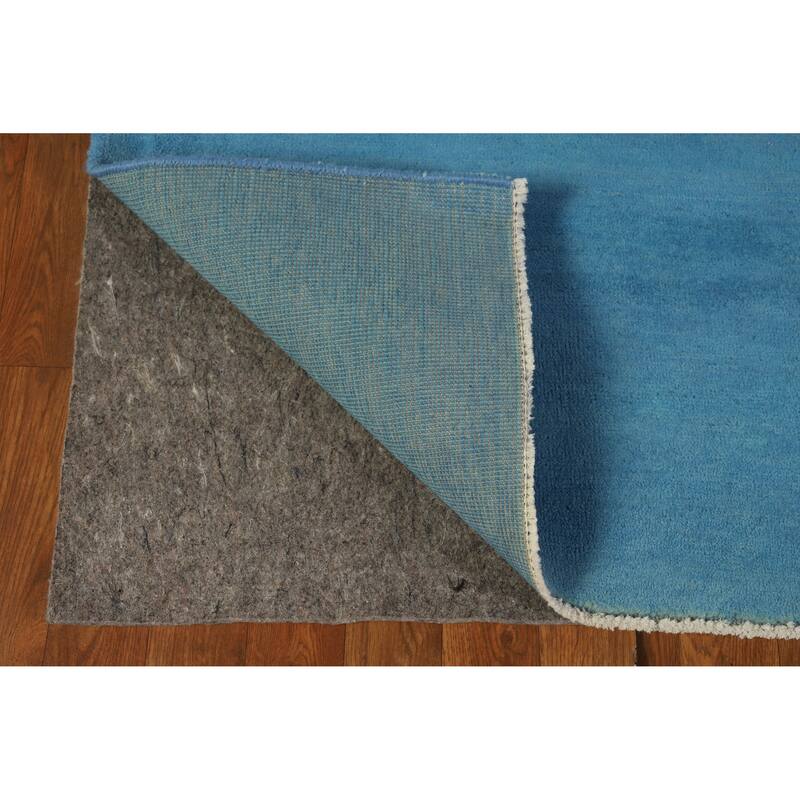 Hand Knotted Oriental 100% Wool Carpet Modern Solid Navy Blue & Blues Gabbeh Area Rug - 10' 1'' X 7' 2''