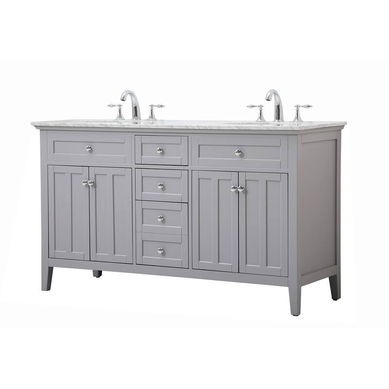 Modern 60" Double Bathroom Vanity Set