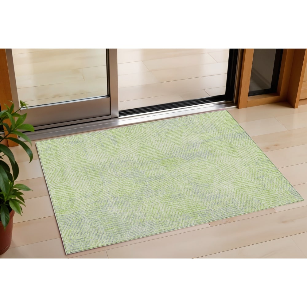 HomeRoots Geometric Transitional Rectangle Outdoor Rug