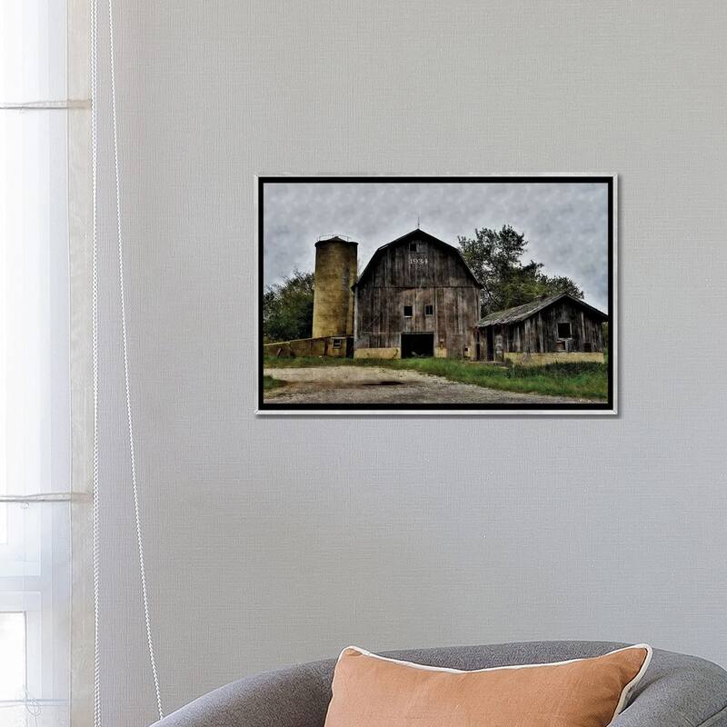 iCanvas "The Old Barn & Silo" by Denise Romita Framed