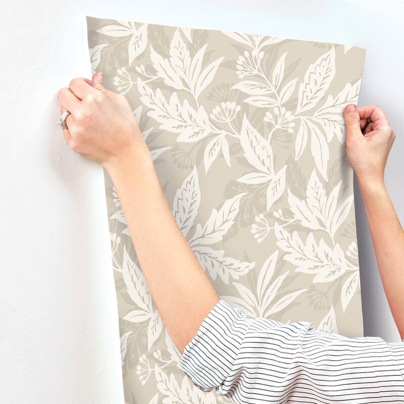 A-Street Prints Anita Beige Woodland Floral Wallpaper