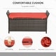 preview thumbnail 4 of 8, Outsunny 27 Gallon Patio Wicker Storage Bench, Outdoor PE Rattan Patio Furniture, Two-In-One Large Capacity Footstool