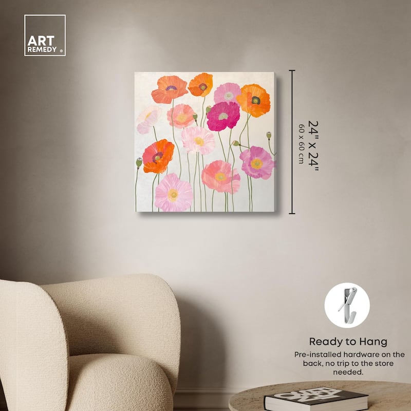 Sunset Poppy Chorus II Canvas by Art Remedy, Gallery Wrapped
