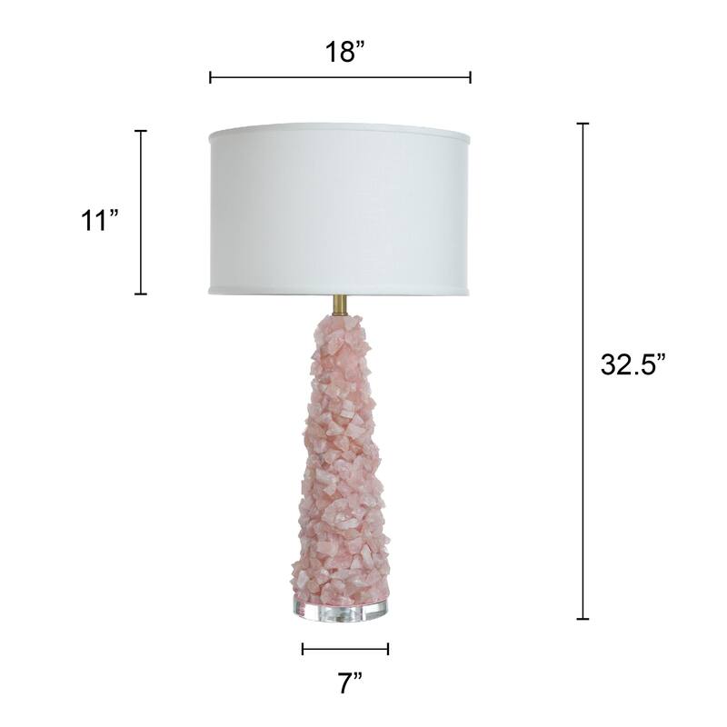 Tamara Day for Stylecraft Belinda Stone Table Lamp - Rose Quartz - Off-White Shade