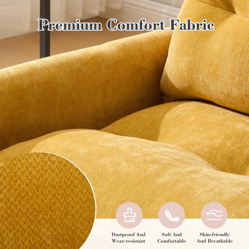 Swivel Barrel Chair - Mid Century Modern Chair, Thick Padded Arm Chair with Solid Metal Base, Comfortable Single Sofa Chair