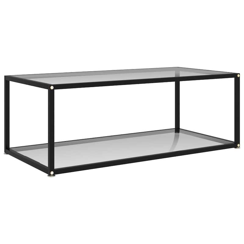 vidaXL Coffee Table Transparent 39.4"x19.7"x13.8" Tempered Glass - 39.4" x 19.7" x 13.8"