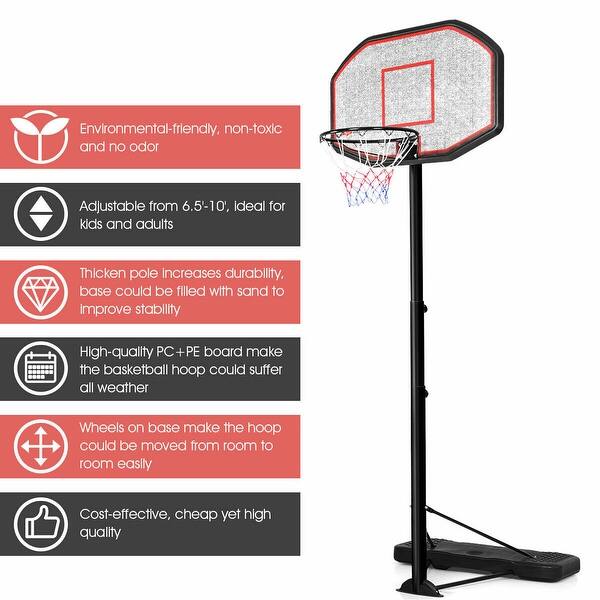 Shop Costway 10ft 43 Backboard In Outdoor Adjustable Height