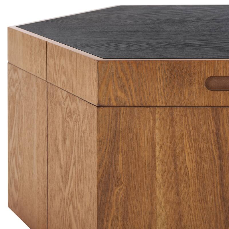 SAFAVIEH Ingelinde Hexagon Tray Top Coffee Table with Storage - 27" W x 23" D x 13" H