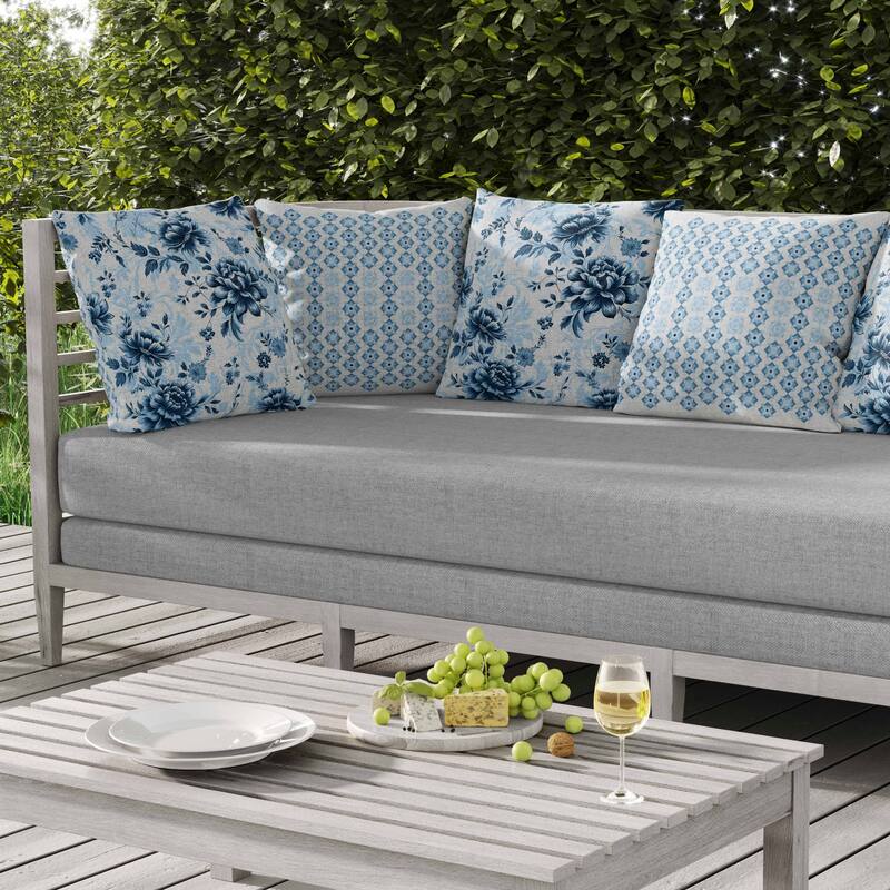 Nature's Canvas Indoor/Outdoor Reversible Throw Pillow Blue