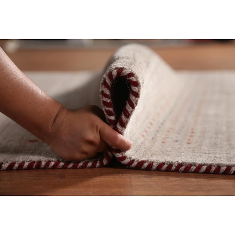 Gabbeh Indian Area Rug Handmade Multi-Color Wool Carpet - 5'0" x 7'9"