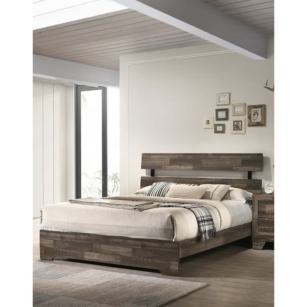 1pc Rustic Twin Platform Bed