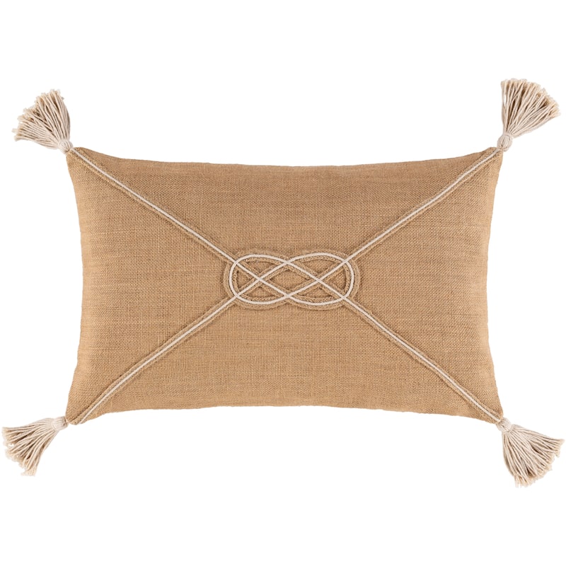Artistic Weavers Darya Nautical Knot 14x22-inch Jute Lumbar Throw Pillow