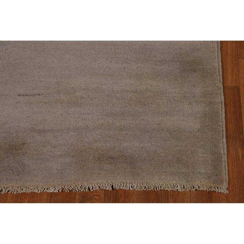 Hand Knotted Oriental 100% Wool Carpet Modern Modern Brown Gabbeh Runner Rug - 9' 9'' X 3' 2''