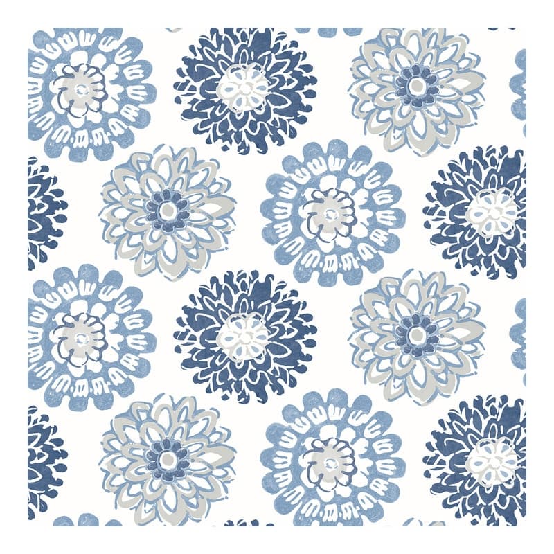 Chesapeake Sunkissed Blue Floral Wallpaper - 20.5 x 396 x 0.025