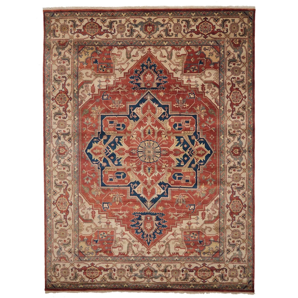 ECARPETGALLERY Hand-knotted Serapi Heritage Dark Copper Wool Rug - 9'0 x 12'0