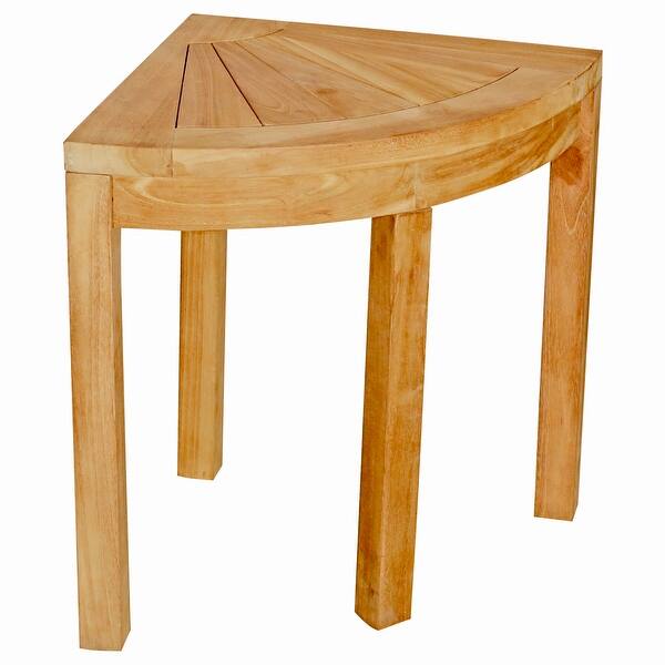 Seven Seas Teak Rustic Teak Wood Corner Shower Stool Overstock 31932289