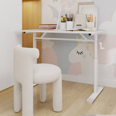 Roomfitters 40" Adjustable Height Study Desk - Compact Multi-Purpose Desk for Kids & Adults, Manual Crank Standing Desk