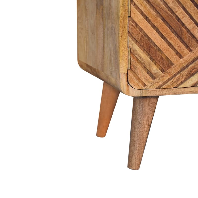 Artisan Furniture Solid Wood Boucle Carved Telephone Table