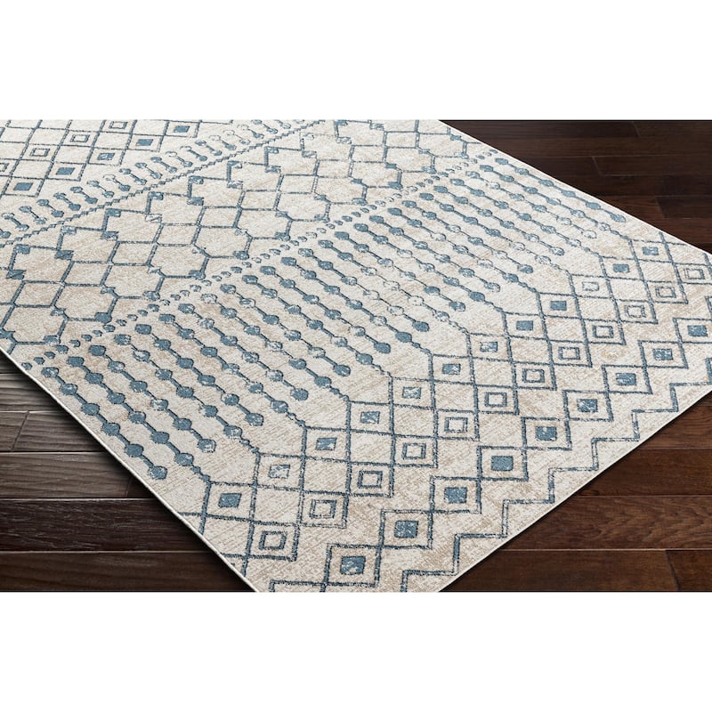 Livabliss Lavadora Bohemian Diamond Washable Area Rug